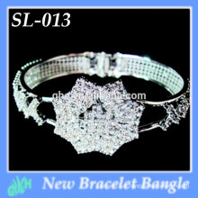 Yiwu New Fashion bangle shine prata atacado aberto bracelete pulseira de prata